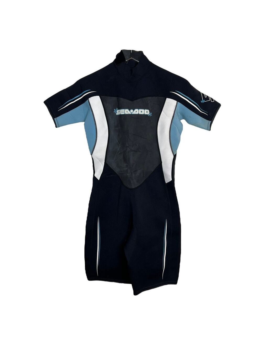 Sea Doo Stallion Ultra 4-Way Flex Shortie Wetsuit FLAW Black Blue Womens 11/12